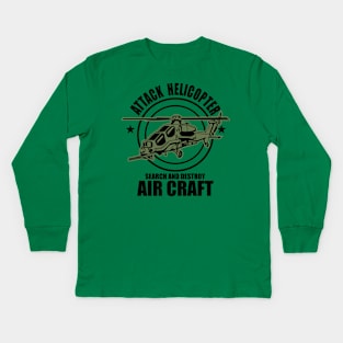 ATTACK HELICOPTER GREEN Kids Long Sleeve T-Shirt